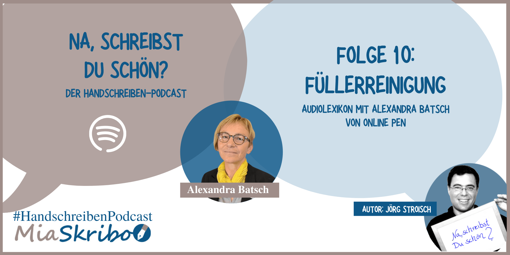 Episode 10 des MiaSkribo-Podcasts "Na, schreibst Du schön?" mit Alexandra Batsch über das Füllerreinigen.