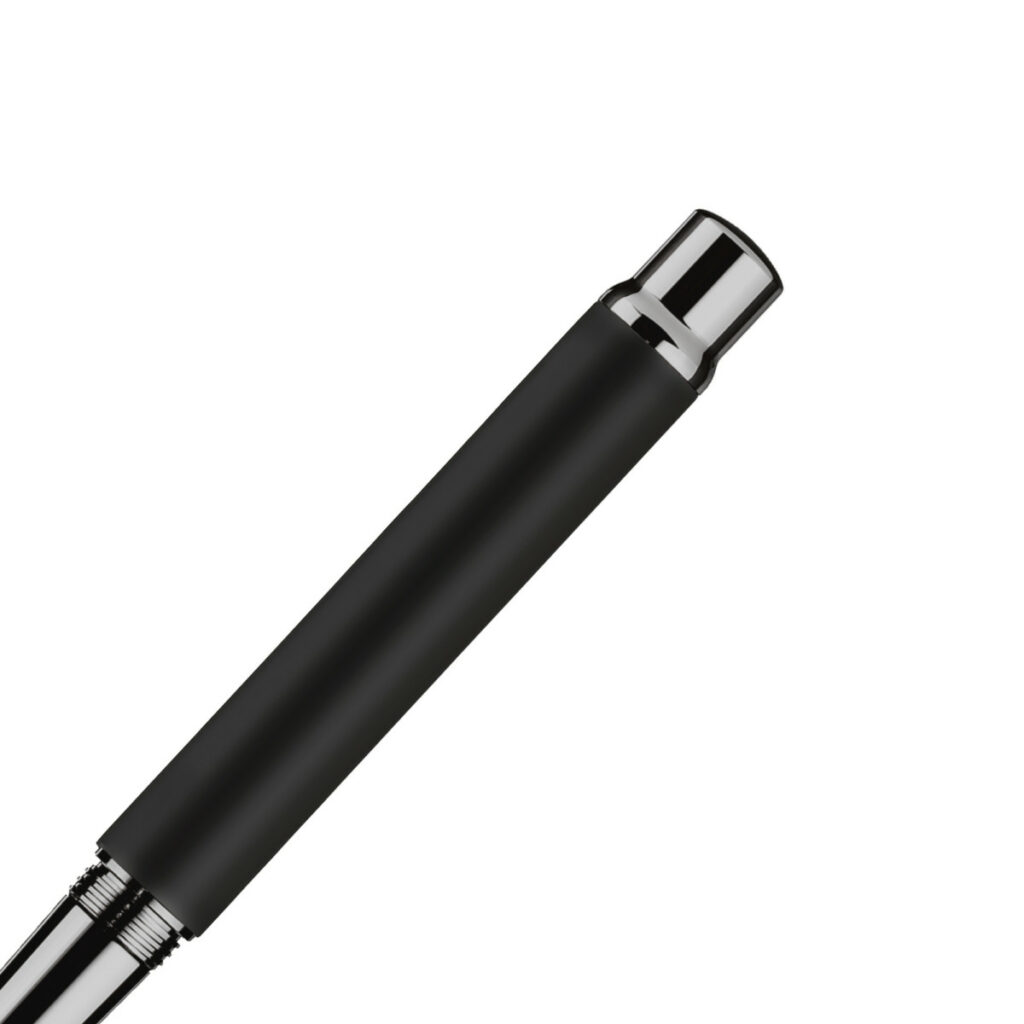 Produktfotos zum Tintenroller Design 04 schwarz matt ruthenium von Otto Hutt bei MiaSkribo (20231)