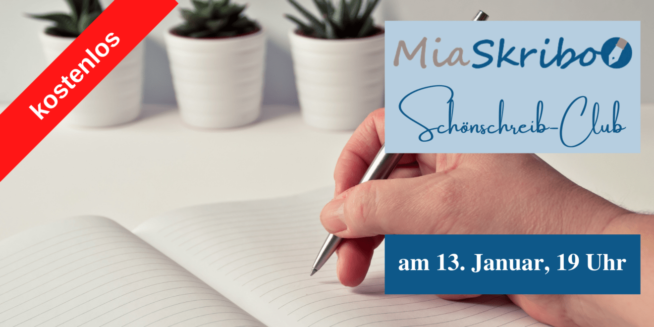 Einladung zum Schönschreib-Club am 12. Januar 2022.