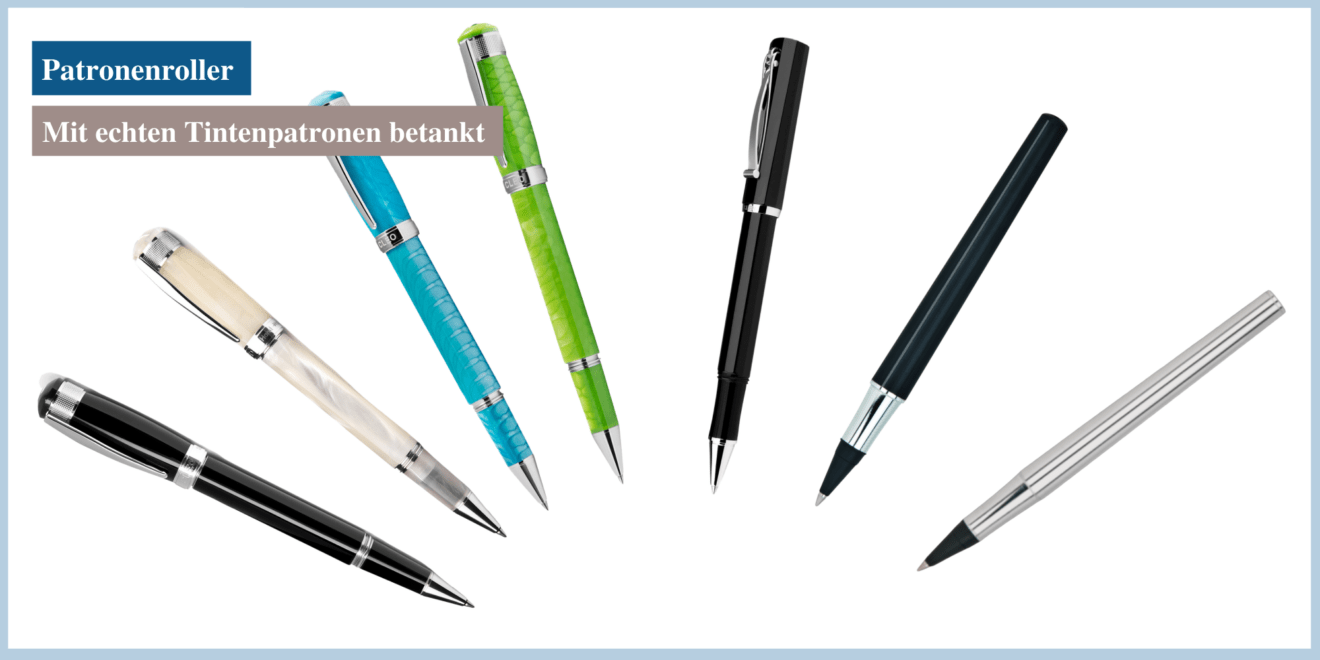 Patronenroller sind mit echter Tinte betankt.