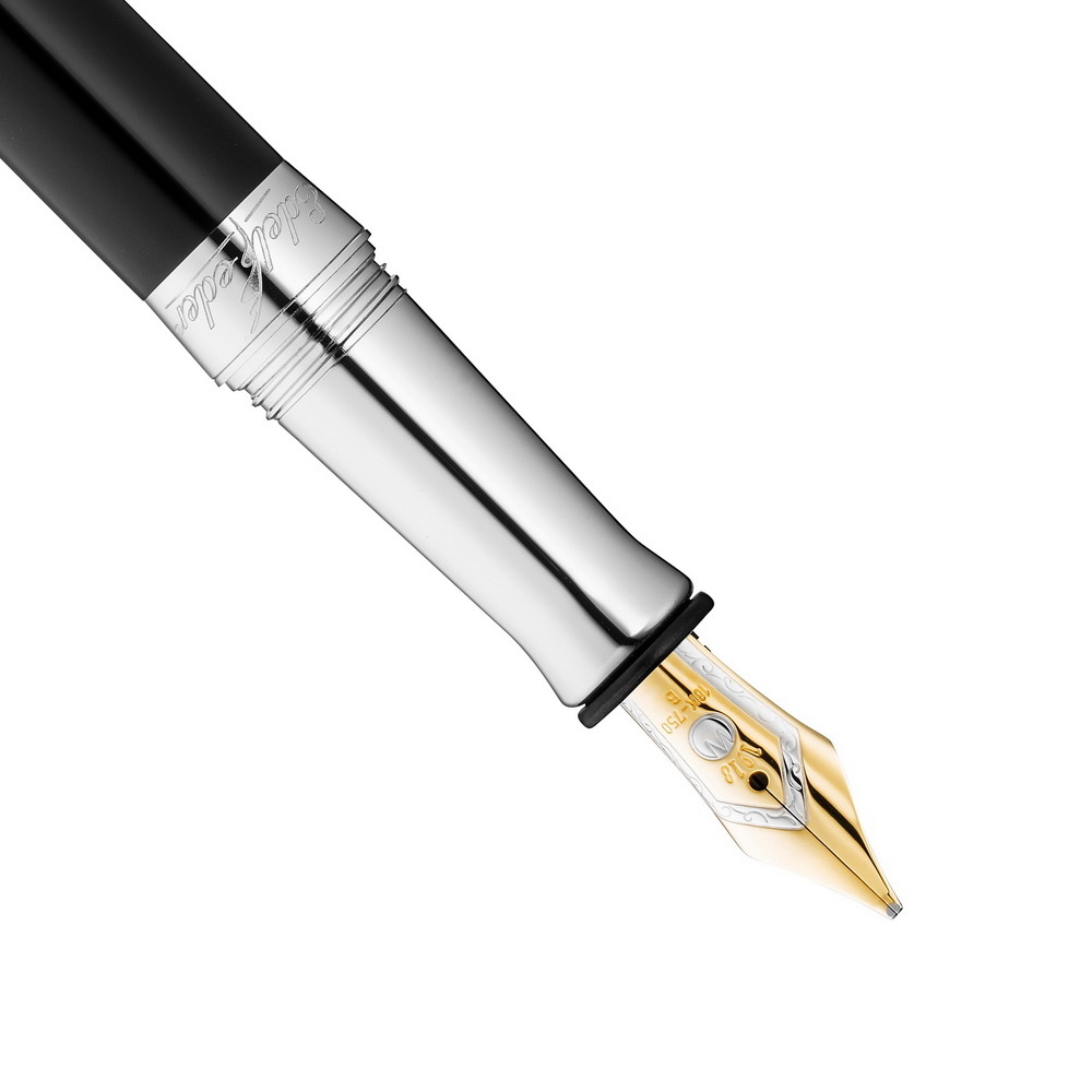 Produktfoto zu Waldmann Edelfeder  schwarz Füllfederhalter mit Goldlfeder (2363)