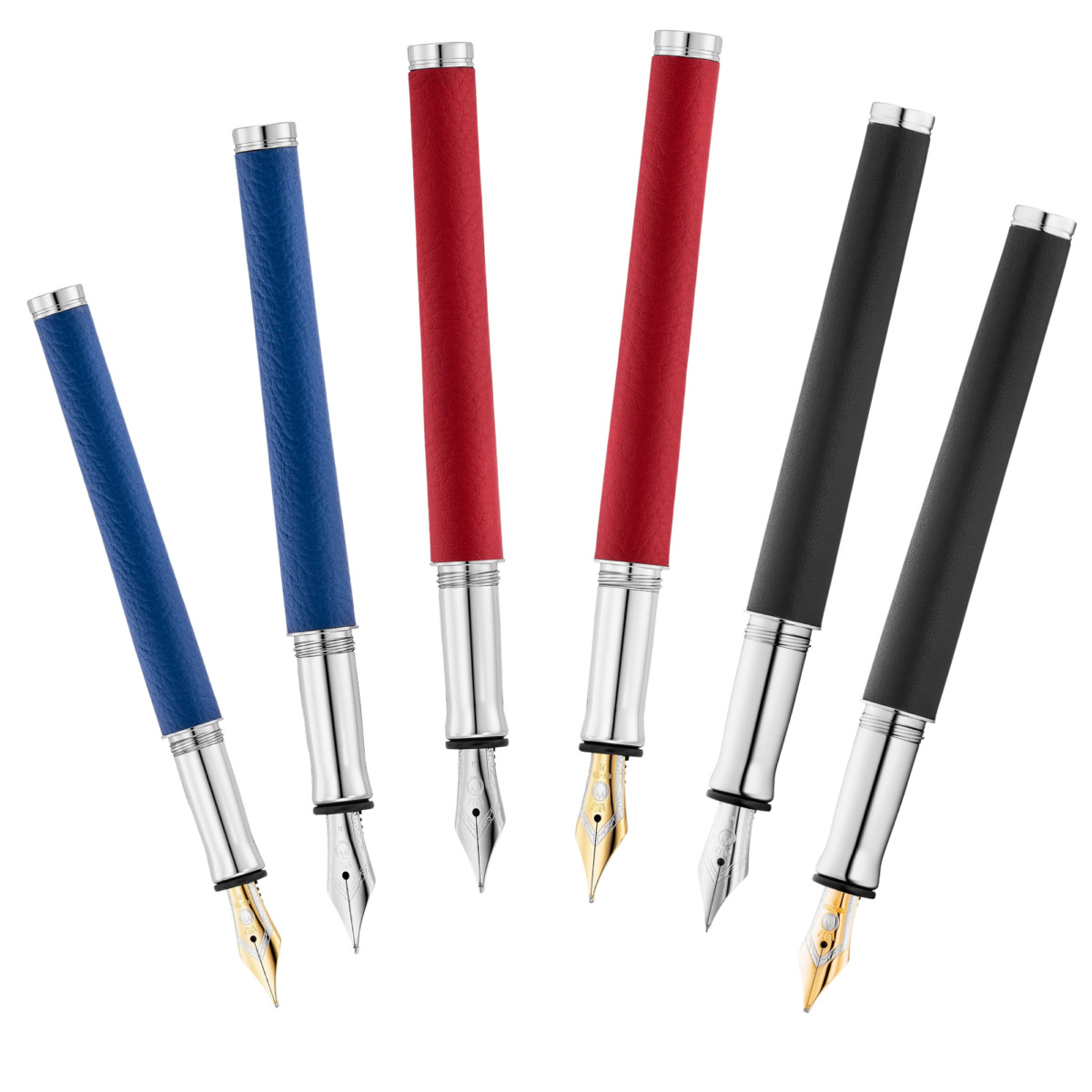 Die verschiedenen Varianten des Füllfederhalters Solon von Waldmann im Überblick.