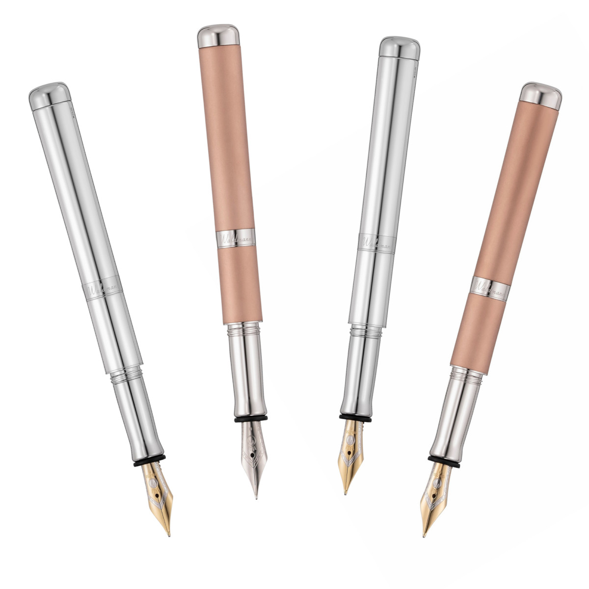 Der Füllfederhalter Voyager von Waldmann in seinen verschiedenen Varianten.