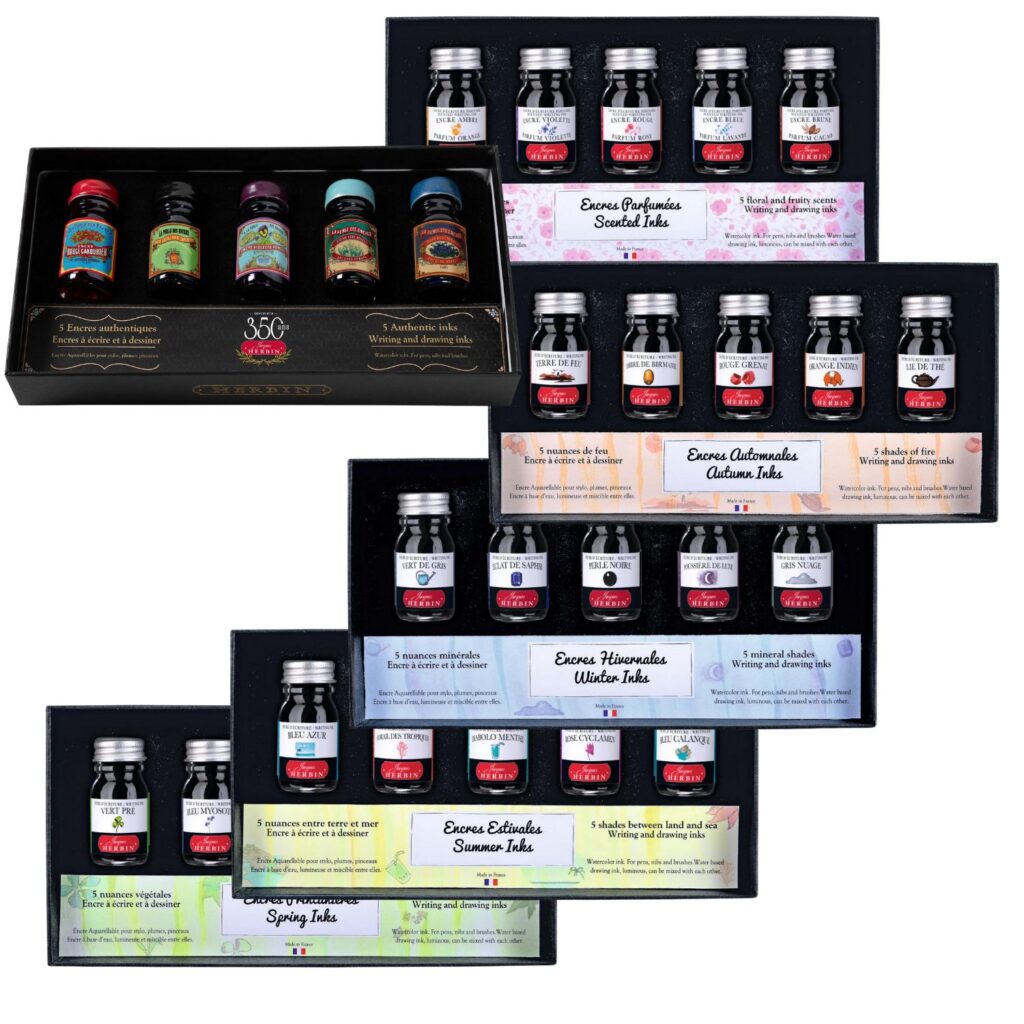 Produktfoto zu den 5er-Tintensets von Jacques Herbin / Product photo of Jacques Herbin's 5-color ink sets