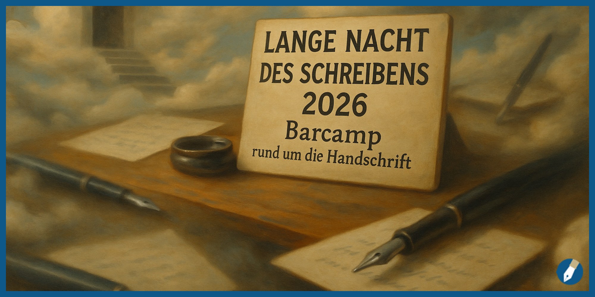 Illustration zum Artikel: Lange Nacht des Schreibens 2026: Ein Barcamp für Handschrift-Liebhaber