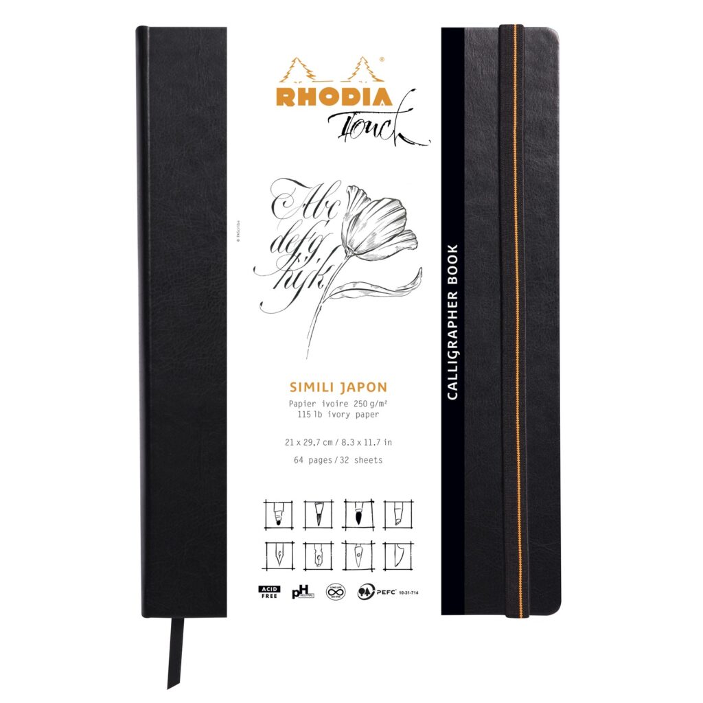 Produktfoto zum Calligrapher Notizbuch von Rhodia in dem Produkt Format DINA4 hoch / Product photo for Calligrapher notebook from rhodia in product format DINA4 hoch (RH_116125C)