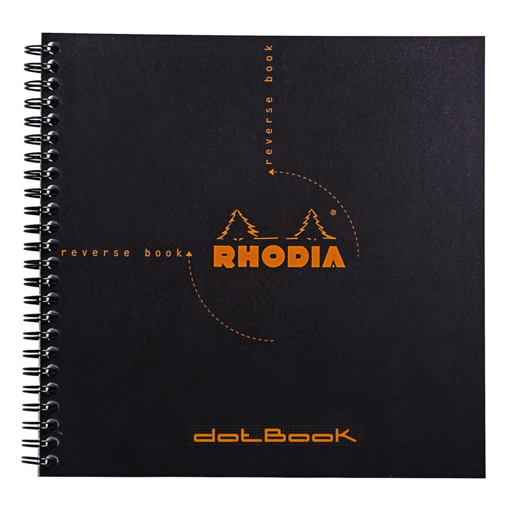 Produktfoto zum ReverseBook von Rhodia in der Produkt Variante schwarz in der Produkt Lineatur punktiert / Product photo for ReverseBook from rhodia in product variant schwarz in product ruling punktiert (RH_193639C)