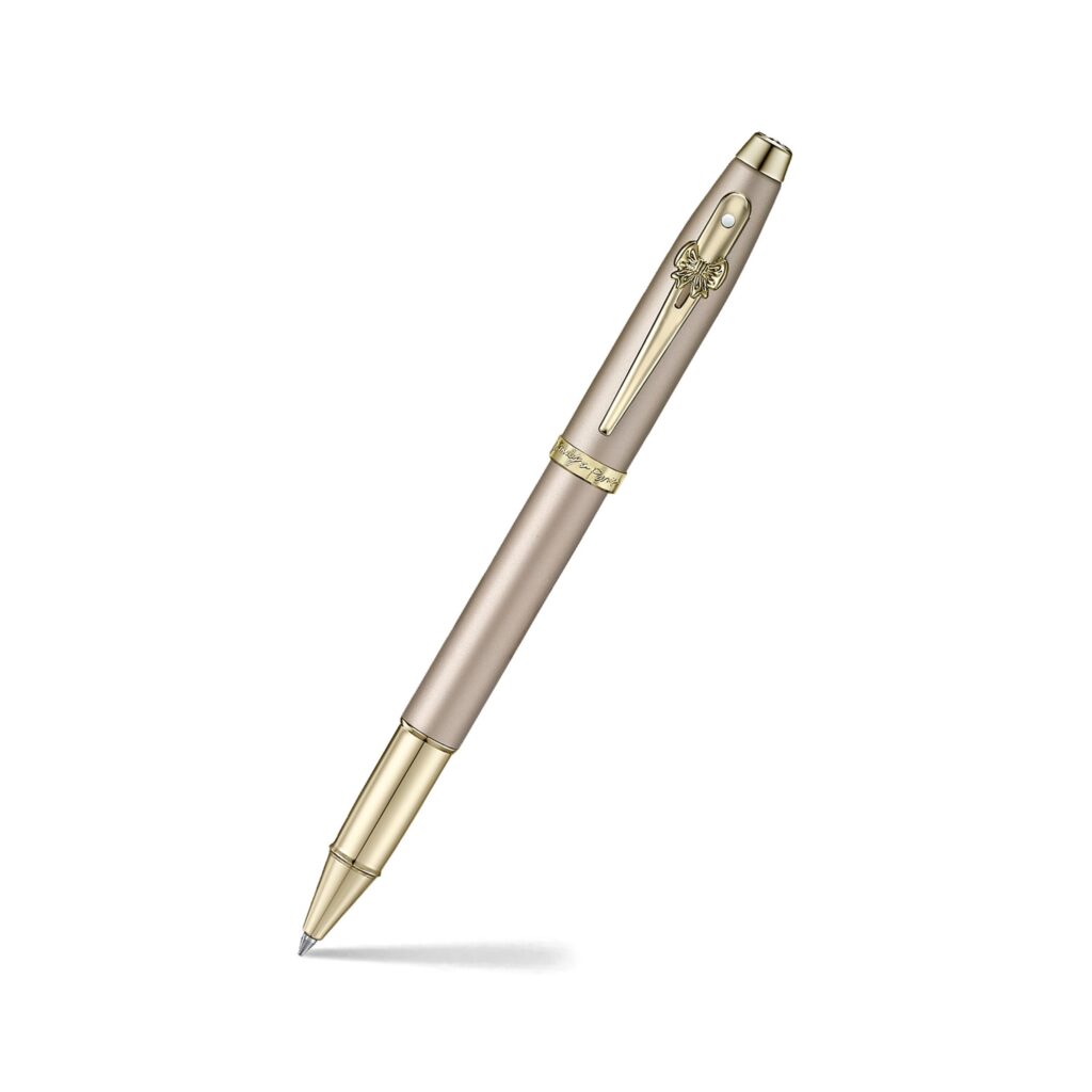 Produktfoto zum Tintenroller der Serie "Emily in Paris" von Sheaffer in der Farbe Champagner Gold / product photo of the rollerball of "Emily in Paris" from Sheaffer in Champagner Gold (GSHE1937751EIP)