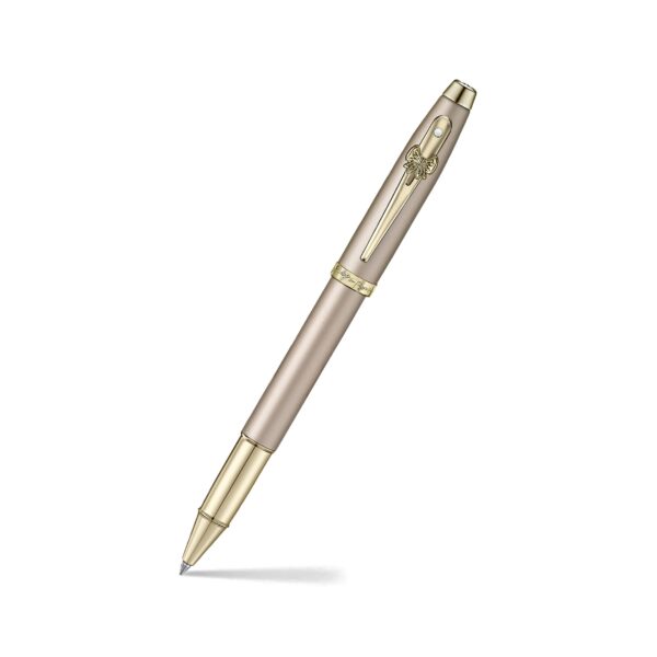 Produktfoto zum Tintenroller der Serie "Emily in Paris" von Sheaffer in der Farbe Champagner Gold / product photo of the rollerball of "Emily in Paris" from Sheaffer in Champagner Gold (GSHE1937751EIP)